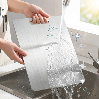 STEELPURE PRO™ | Tabla para Picar de Acero Inoxidable Profesional (39 cm x 28 cm)